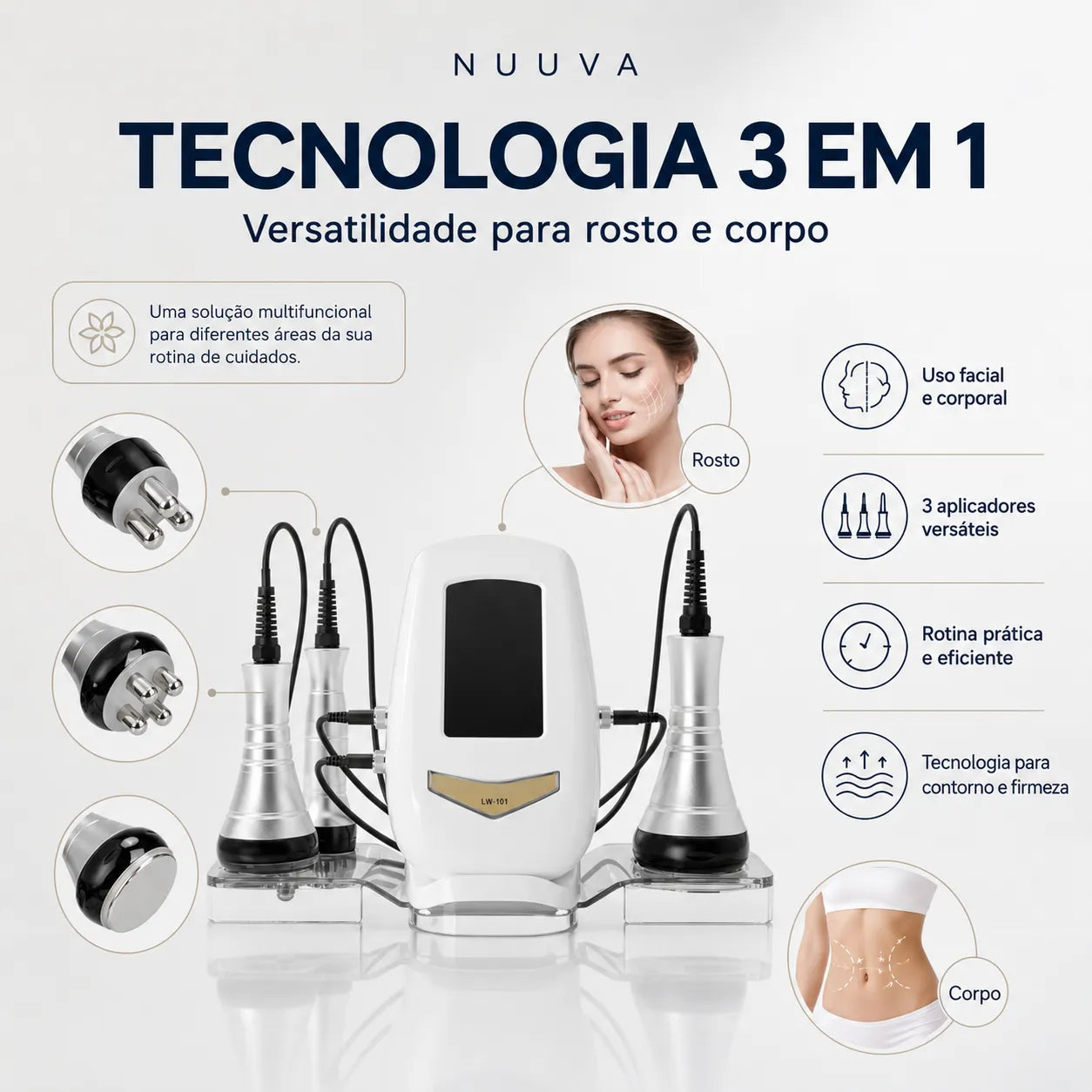 Aparelho Profissional de Lipocavitação 40kHz e Radiofrequência 3 em 1 TRIAVA™