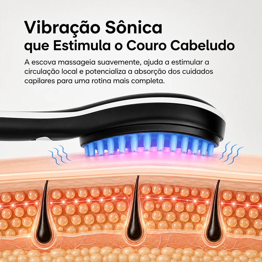 HALO™ Escova Capilar LED 4 em 1 com Massagem e Nanoatomização