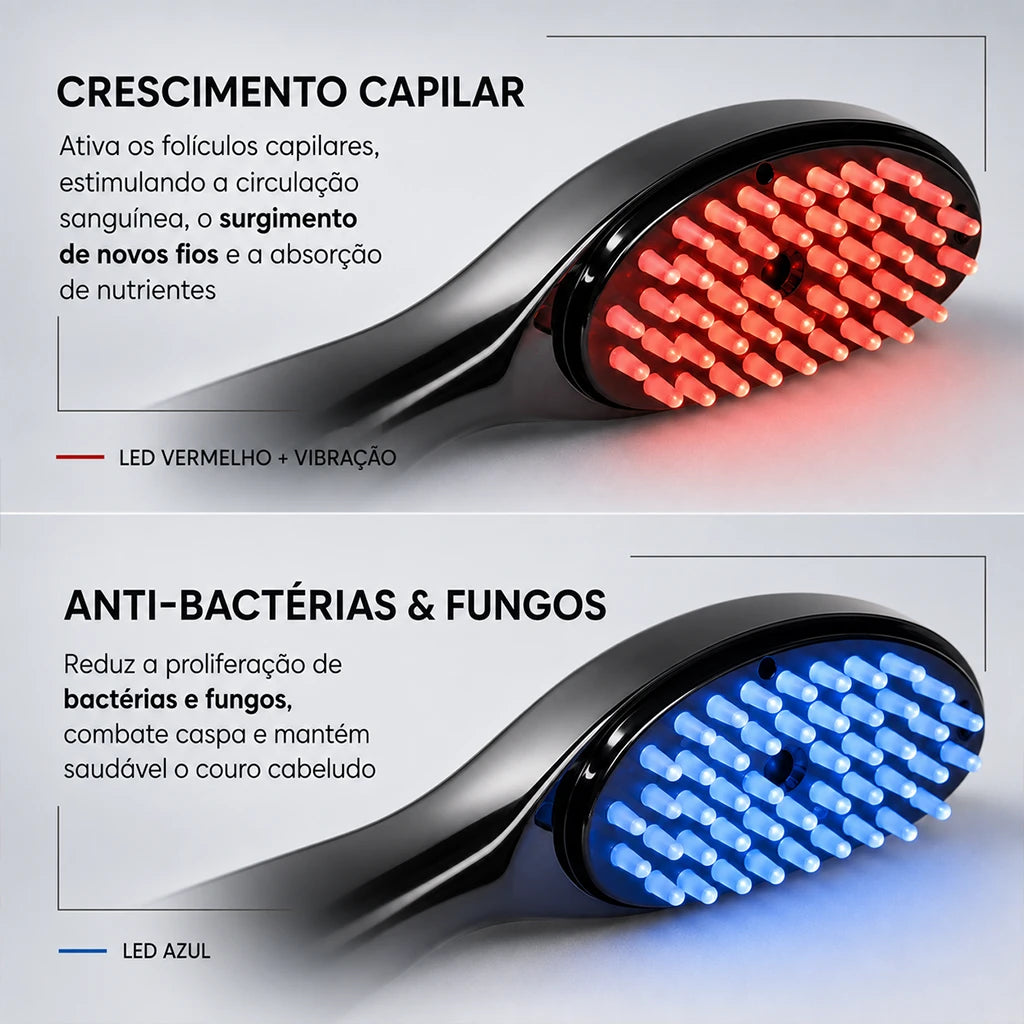 HALO™ Escova Capilar LED 4 em 1 com Massagem e Nanoatomização