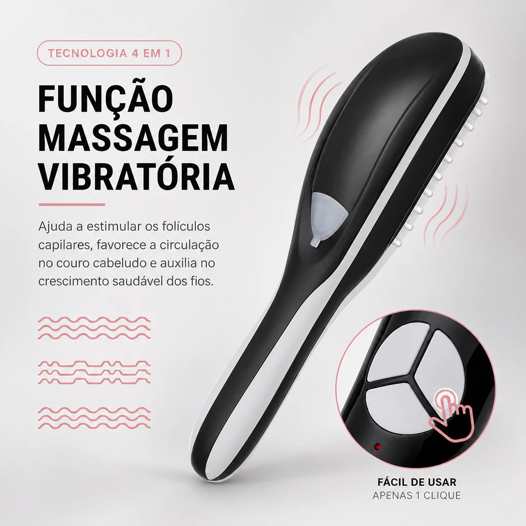 HALO™ Escova Capilar LED 4 em 1 com Massagem e Nanoatomização