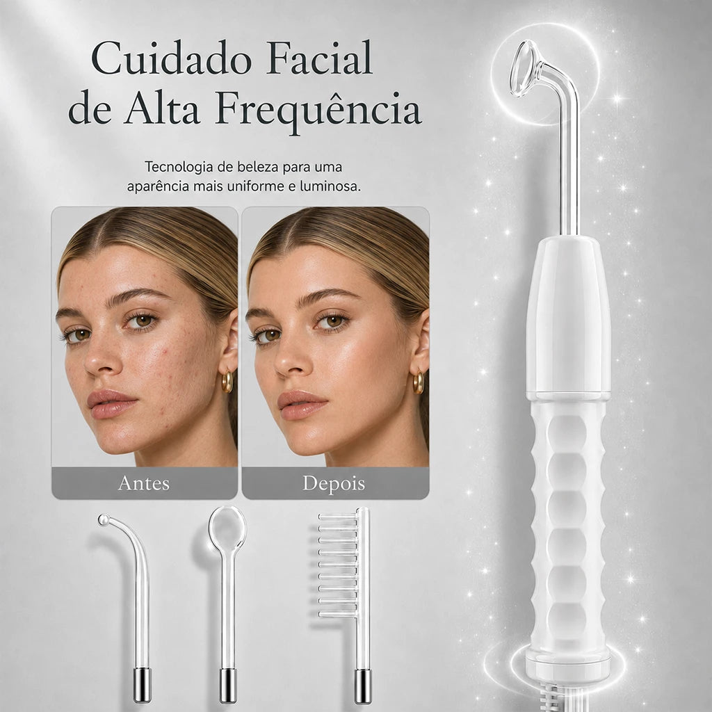 Kit de Alta Frequencia Profissional para Tratamento Facial e Capilar Haute™