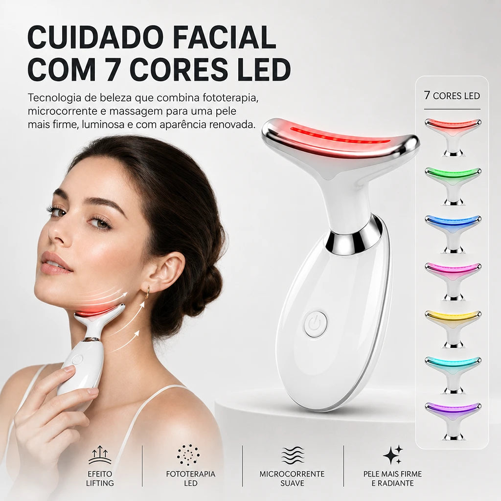 V-SCULPT™ Massageador Facial Lifting com Vibração Sônica e LED Terapêutico