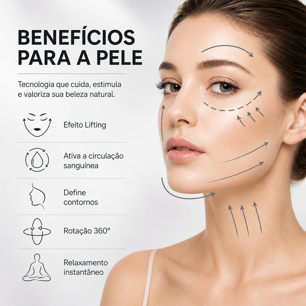 V-SCULPT™ Massageador Facial Lifting com Vibração Sônica e LED Terapêutico
