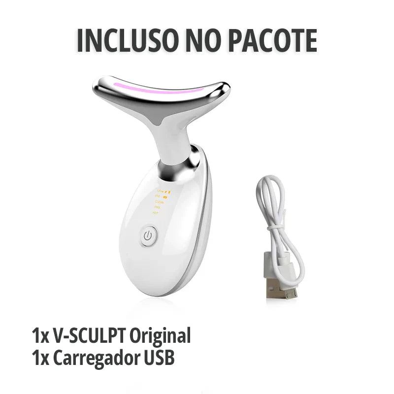V-SCULPT™ Massageador Facial Lifting com Vibração Sônica e LED Terapêutico
