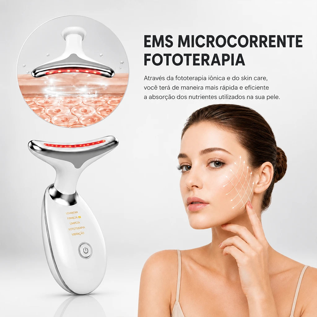 V-SCULPT™ Massageador Facial Lifting com Vibração Sônica e LED Terapêutico