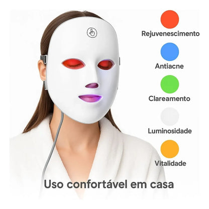 Lume PRO™ Máscara de LED 7 Cores – Rejuvenescimento e Skincare
