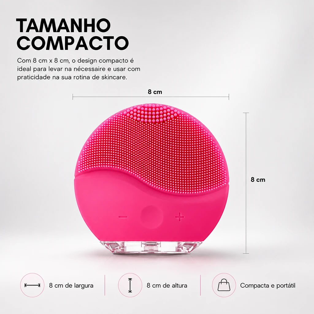 POP COLORS™ Escova Facial Sônica de Silicone Recarregável para Limpeza Profunda