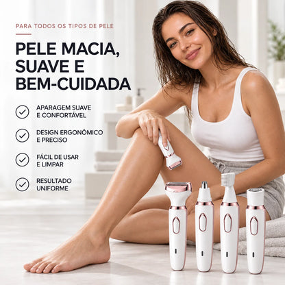 Aparador de Pelos Feminino 4 em 1 para Rosto e Corpo SWAP™