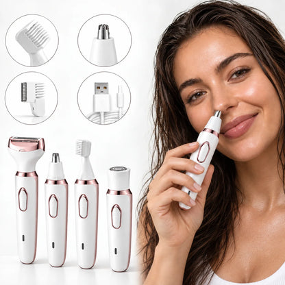 Aparador de Pelos Feminino 4 em 1 para Rosto e Corpo SWAP™