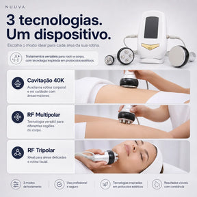 Aparelho Profissional de Lipocavitação 40kHz e Radiofrequência 3 em 1 TRIAVA™