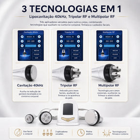 Aparelho Profissional de Lipocavitação 40kHz e Radiofrequência 3 em 1 TRIAVA™