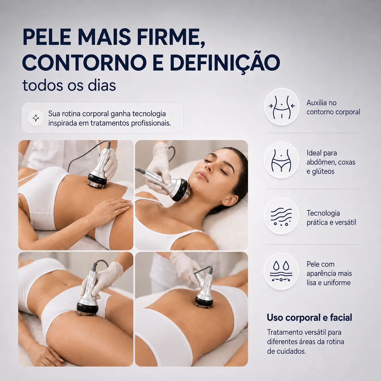 Aparelho Profissional de Lipocavitação 40kHz e Radiofrequência 3 em 1 TRIAVA™