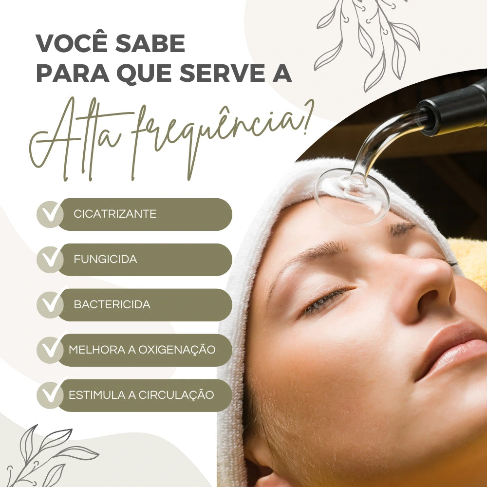Kit de Alta Frequencia Profissional para Tratamento Capilar e Facial Haute™