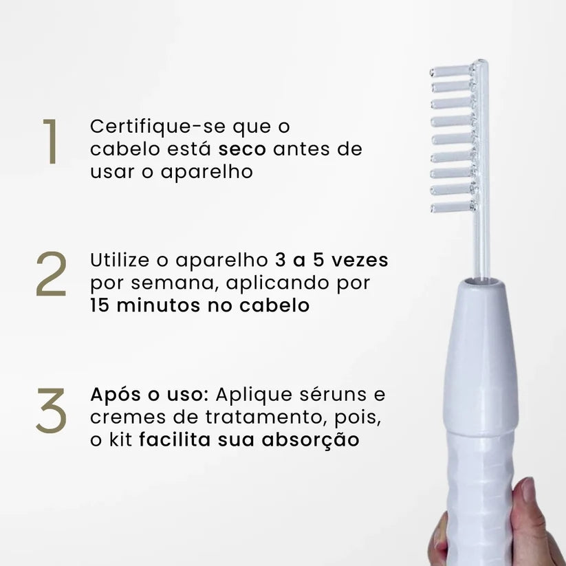 Kit de Alta Frequencia Profissional para Tratamento Capilar e Facial Haute™