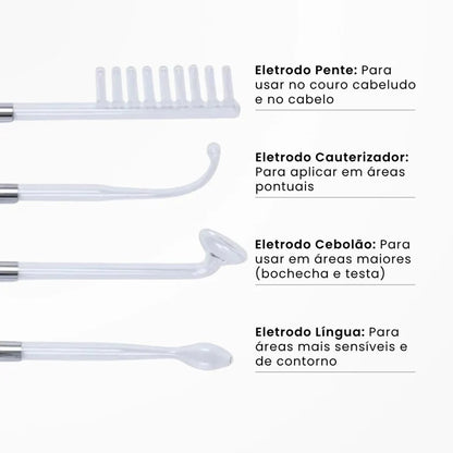 Kit de Alta Frequencia Profissional para Tratamento Capilar e Facial Haute™