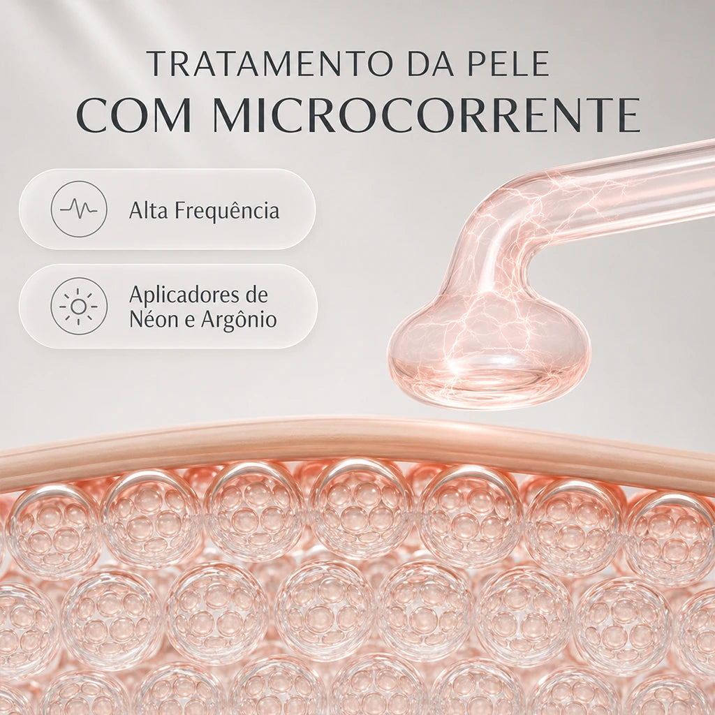 Kit de Alta Frequencia Profissional para Tratamento Facial e Capilar Haute™