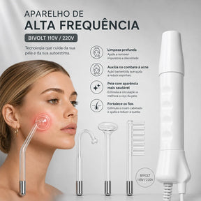 Kit de Alta Frequencia Profissional para Tratamento Facial e Capilar Haute™