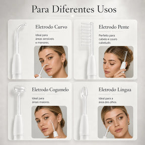 Kit de Alta Frequencia Profissional para Tratamento Facial e Capilar Haute™