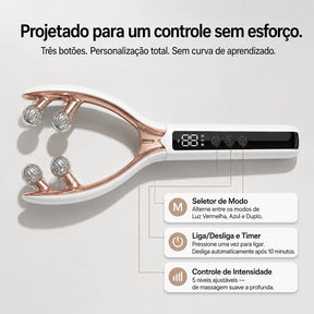 Liftroller™ Massageador Facial LED Lifting Anti-idade Rosto e Pescoço