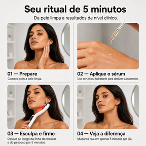 Liftroller™ Massageador Facial LED Lifting Anti-idade Rosto e Pescoço