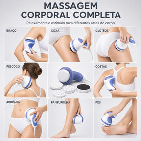 Massageador Corporal Elétrico Rotativo com 5 Acessórios RITMA™