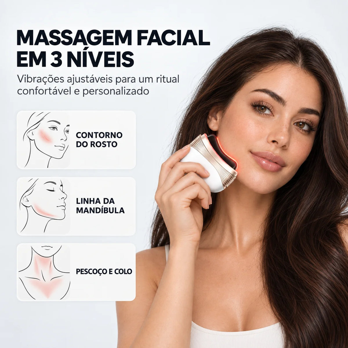 Detalhes do massageador gua sha SHIFT Nuuva