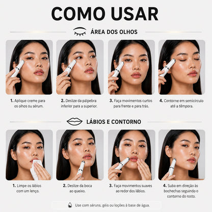 Massageador para Área dos Olhos e Lábios com Microcorrente, Aquecimento e LED VELIS™
