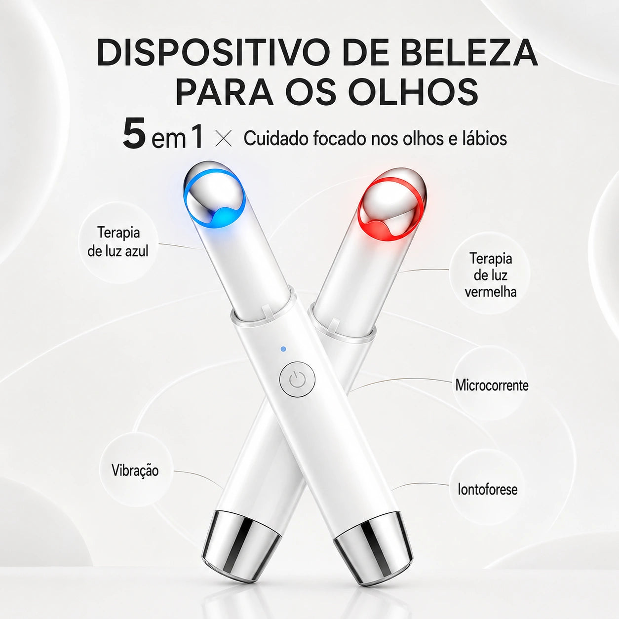 Massageador para Área dos Olhos e Lábios com Microcorrente, Aquecimento e LED VELIS™