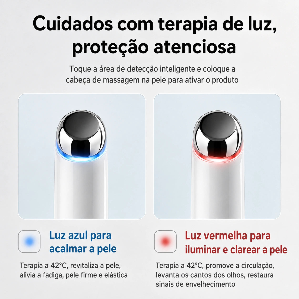 Massageador para Área dos Olhos e Lábios com Microcorrente, Aquecimento e LED VELIS™