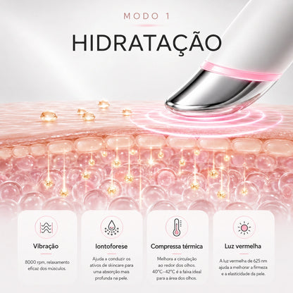 Massageador para Área dos Olhos e Lábios com Microcorrente, Aquecimento e LED VELIS™