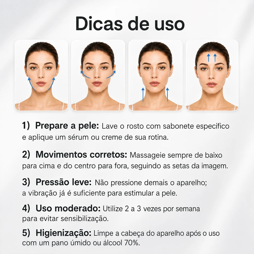 V-SCULPT™ Massageador Facial Lifting com Vibração Sônica e LED Terapêutico
