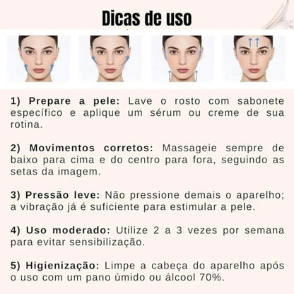 V-SCULPT™ Massageador Facial Lifting com Vibração Sônica e LED Terapêutico