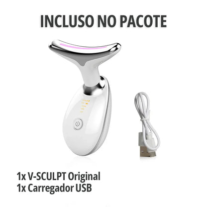 V-SCULPT™ Massageador Facial Lifting com Vibração Sônica e LED Terapêutico