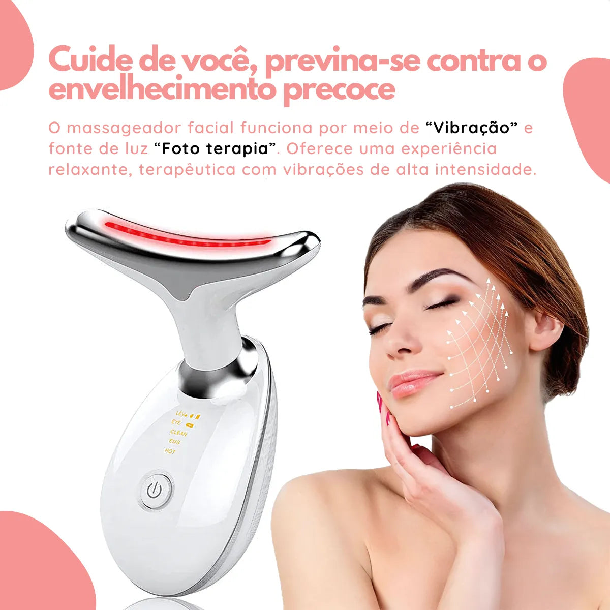V-SCULPT™ Massageador Facial Lifting com Vibração Sônica e LED Terapêutico