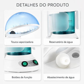 Vaporizador Capilar e Facial 2 em 1 com Cúpula VAPO™