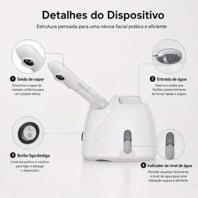 Vaporizador Facial para Preparação da Pele com Vapor Quente NUBELI™